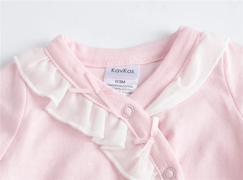 Kavkas pelele de algodón rosa para recién nacida niña – Suave y cómodo - imagen 3