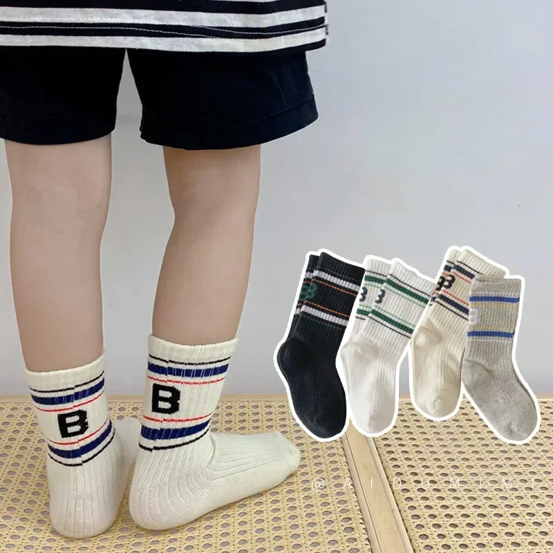Calcetines escolares de algodón para niños y niñas - Letra B - imagen 4