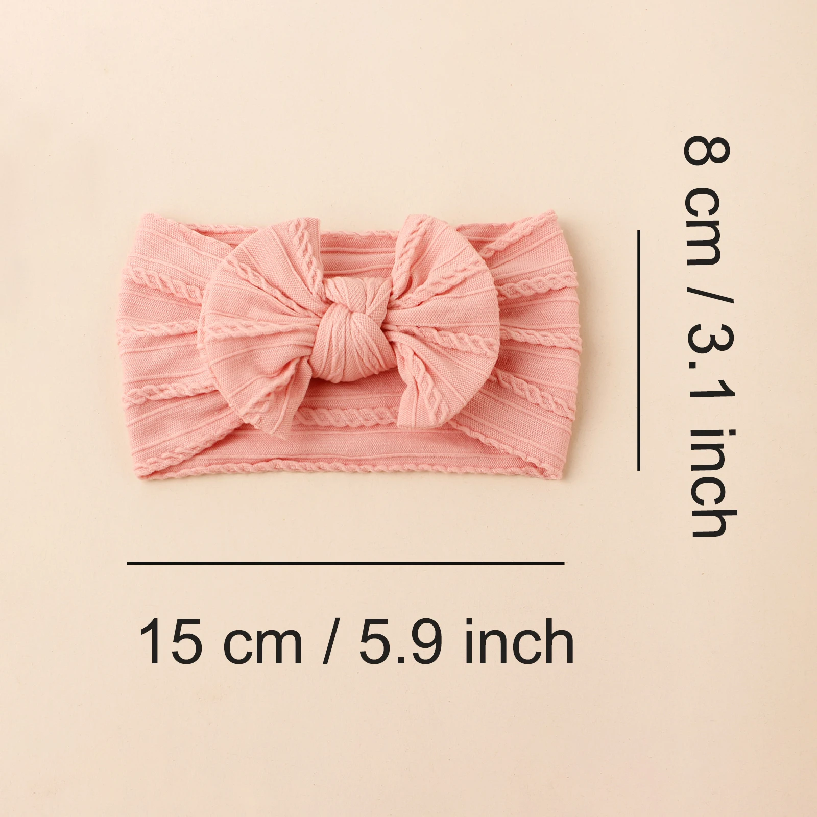 Diadema bebé elástica con lazo suave y tejido jacquard - imagen 4