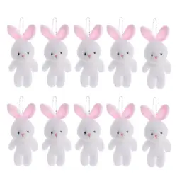 Llavero de peluche conejo blanco suave para niños