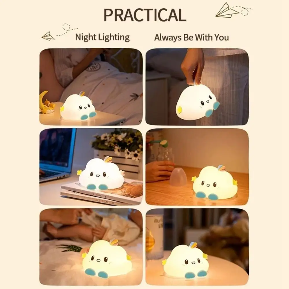 Lámpara de noche nube portátil para niños y bebés, luz decorativa