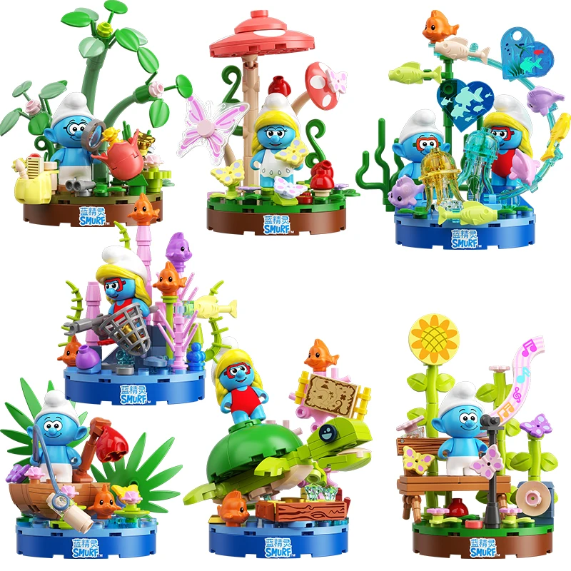 Smurfs bloques de construcción paisaje oceánico natural, caja sorpresa - imagen 2
