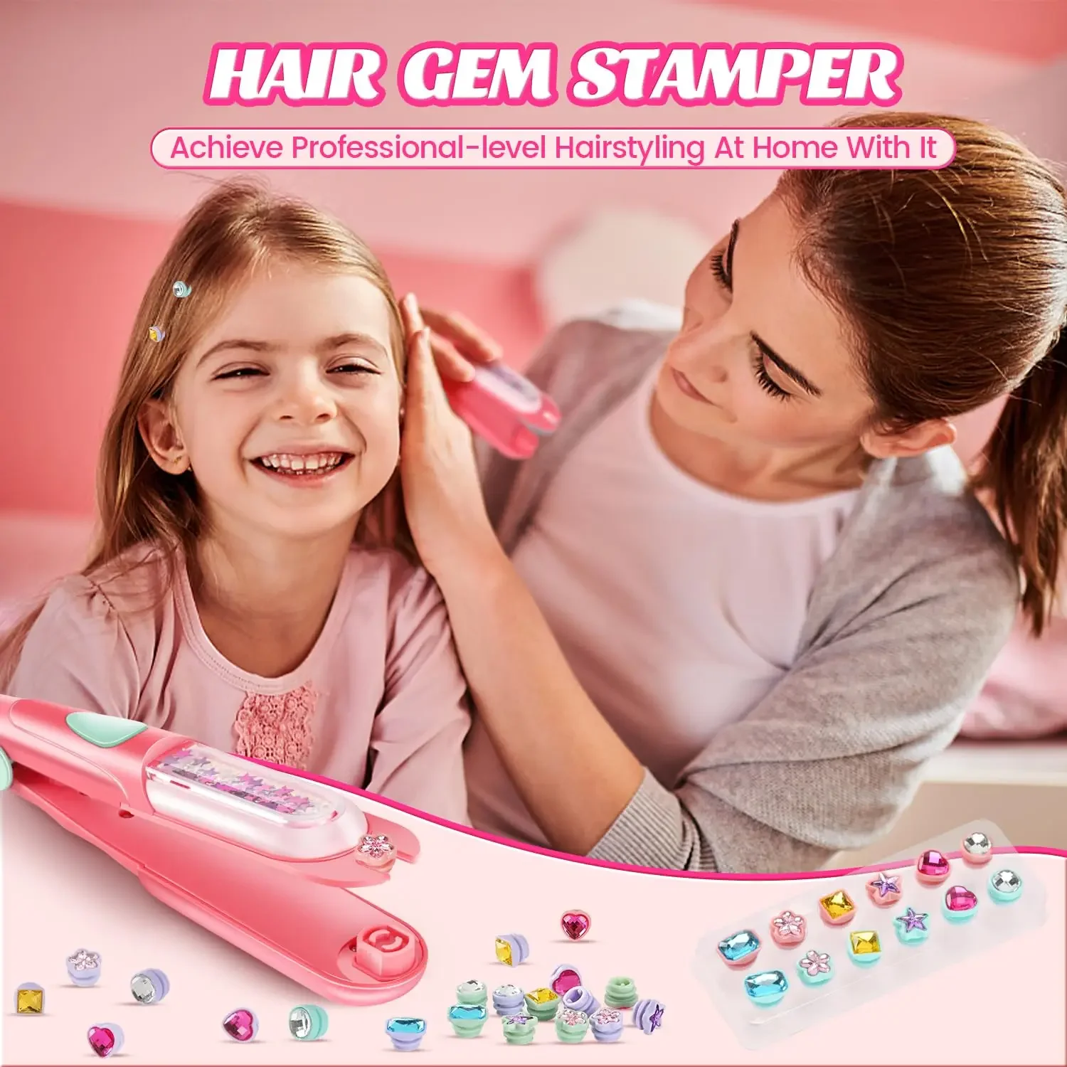 Kit de pedrería capilar reutilizable para peinar niñas - imagen 5
