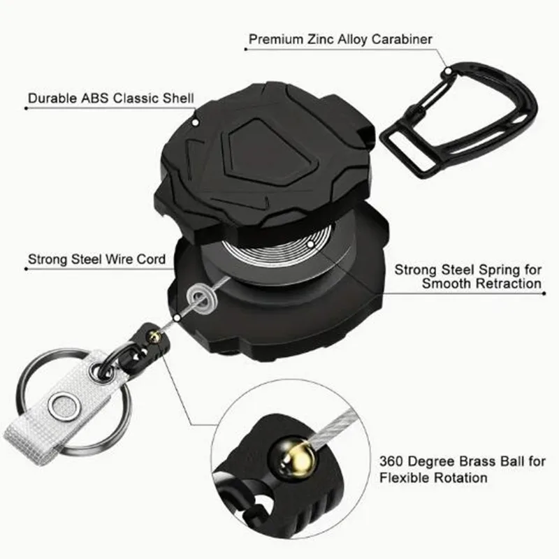 Porta tarjetas retráctil resistente con clip para identificación - imagen 2