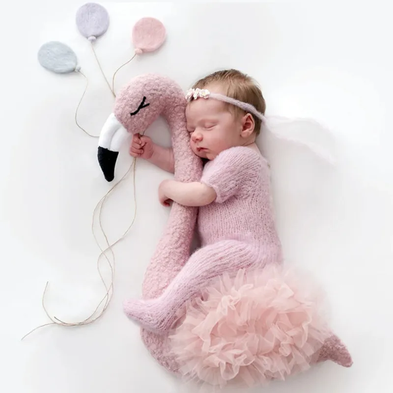 Accesorios para fotografía de recién nacido estilo Flamingo rosa - imagen 3