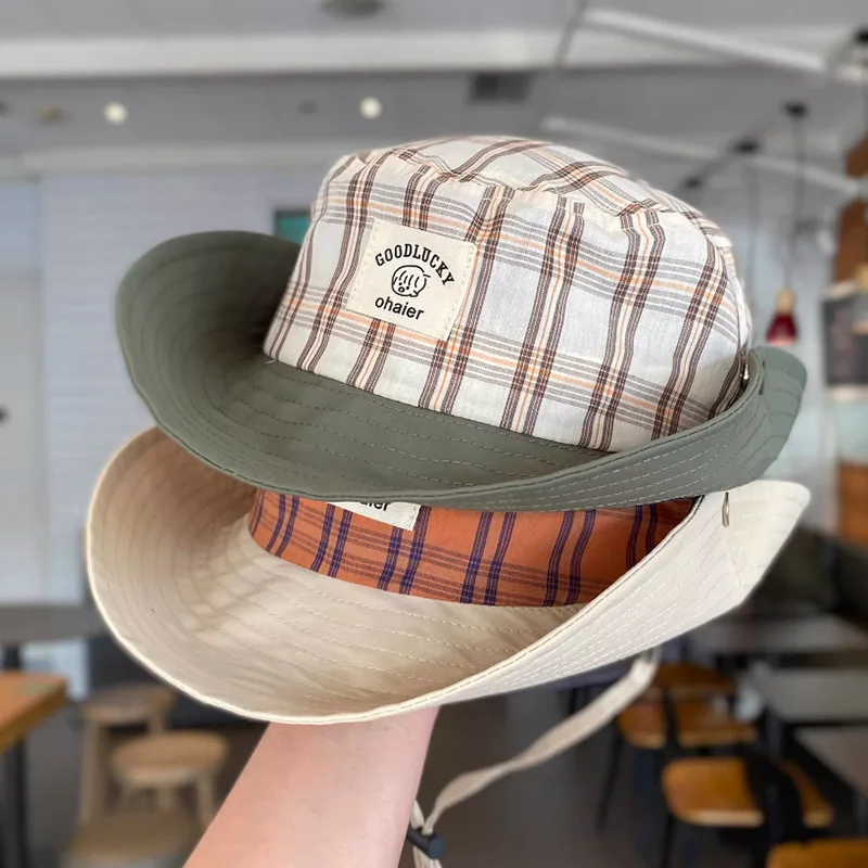 Sombrero de sol infantil cuadros con secado rápido para exteriores - imagen 2