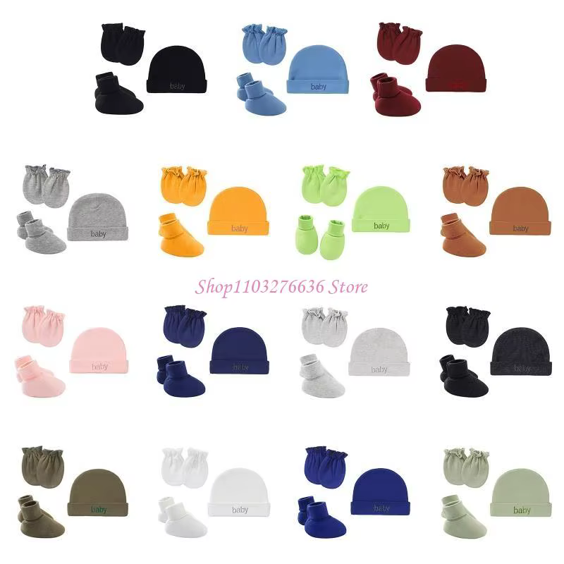 Conjunto recién nacido de algodón: gorro, guantes y patucos - imagen 4