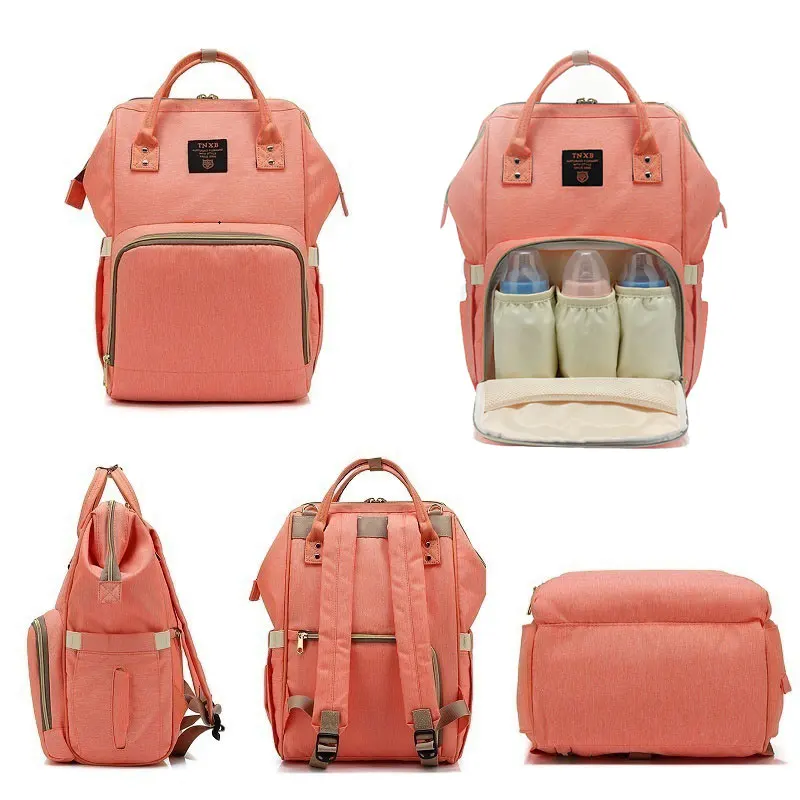 Lequeen Bolsa de pañales grande con asa para viaje de bebé mamá - imagen 3