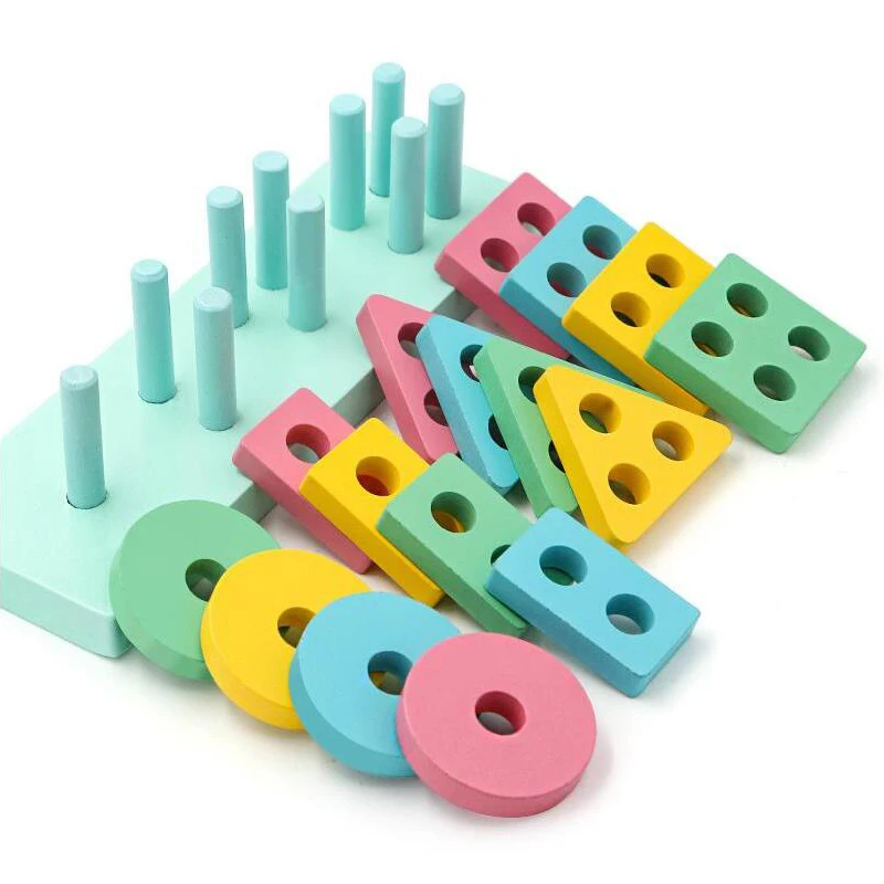 Bloques Montessori de formas geométricas apilables - imagen 5