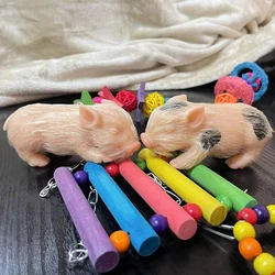Muñeco reborn cerdito realista de silicona suave, pelo implantado