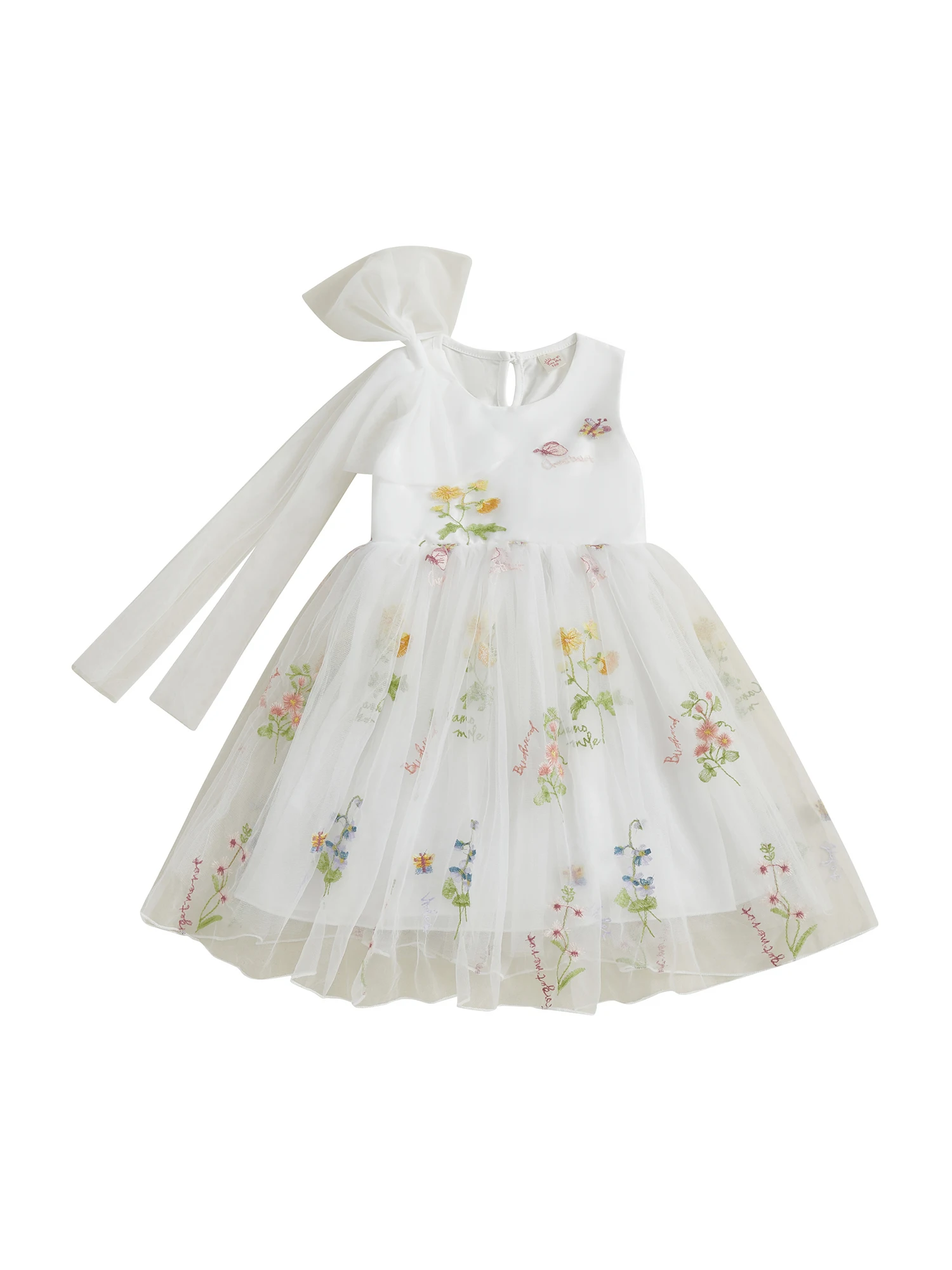 Vestido de tul blanco para niña
