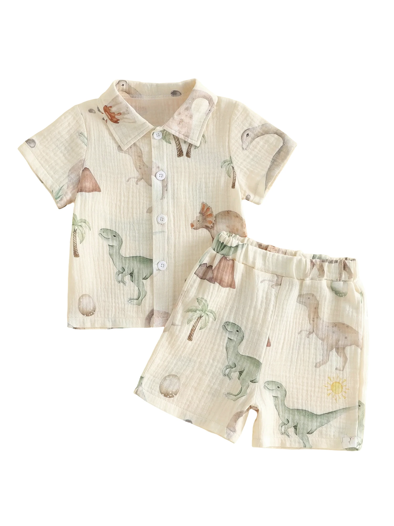 Camisa de manga corta con botones y estilo veraniego