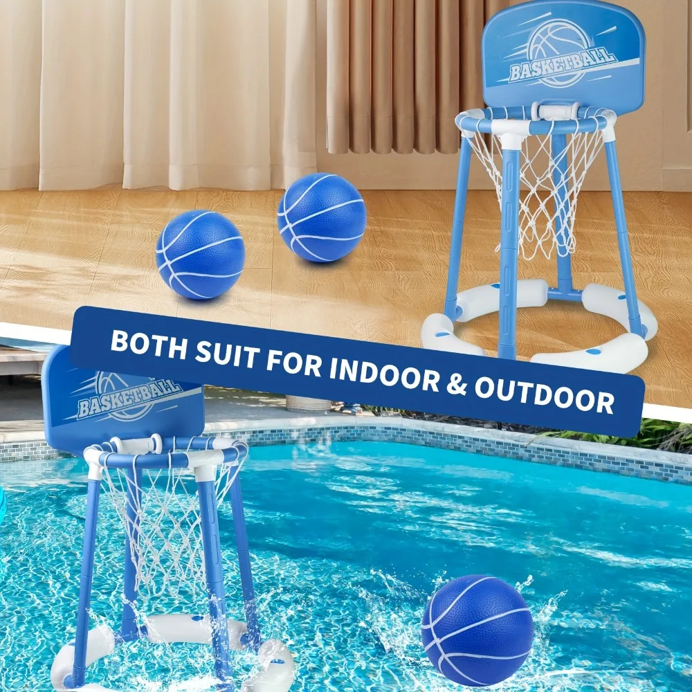 Aro de baloncesto flotante para piscina con pelotas de juego - imagen 5
