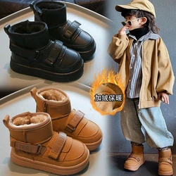 Botas de invierno para niñas de felpa, cálidas y antideslizantes