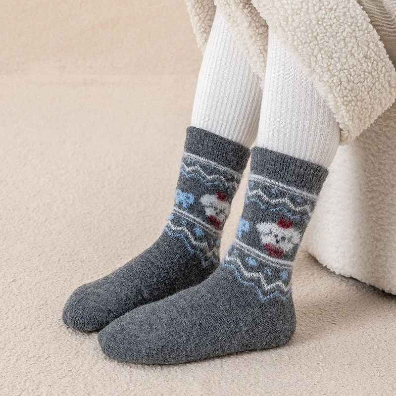 Calcetines de invierno altos para niñas, cálidos y gruesos - imagen 3