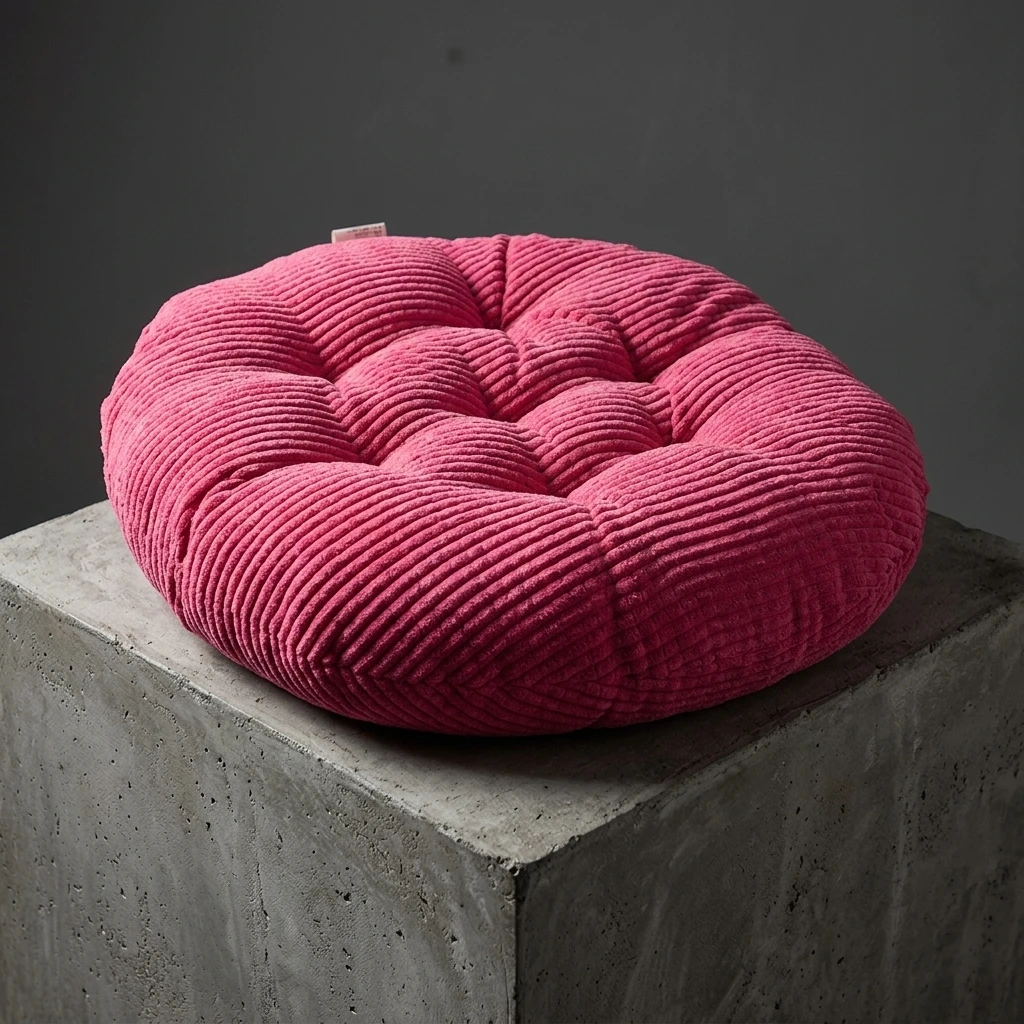 Cojín redondo de pana gruesa súper suave para asiento y decoración - imagen 3