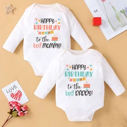 Mameluco para gemelos recién nacido – Feliz cumpleaños mamá y papá