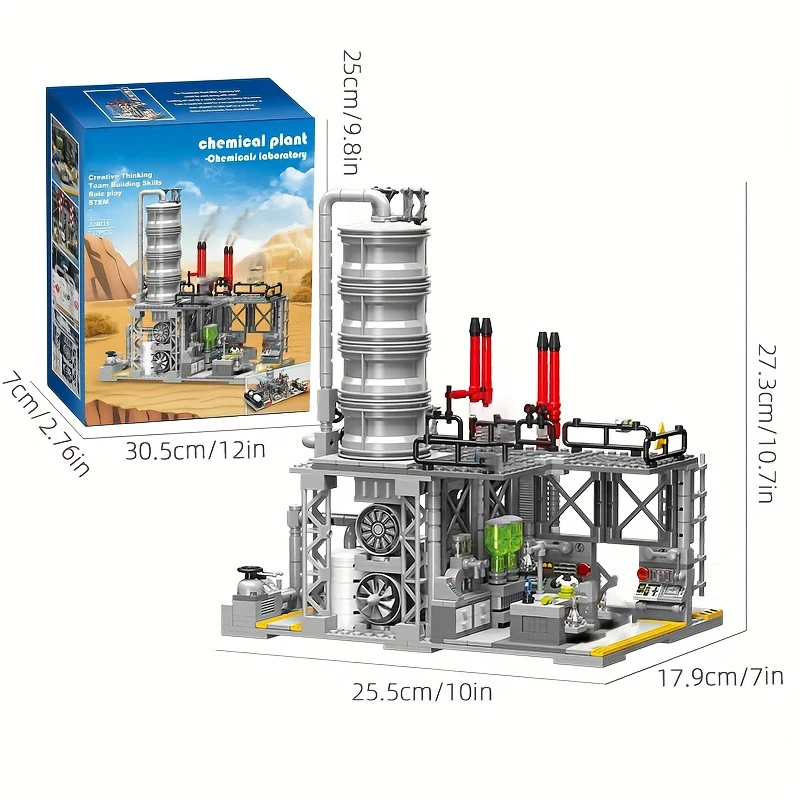 Bloques de construcción con laboratorio y estación para transporte - imagen 3