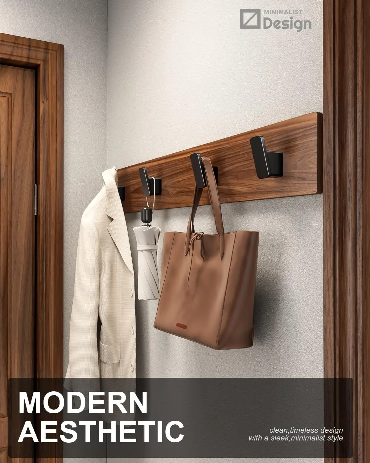 Ganchos de pared negros mate resistentes para colgar en casa - imagen 3