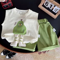 Conjunto verano bebé niño algodón con estampado dibujos sin mangas