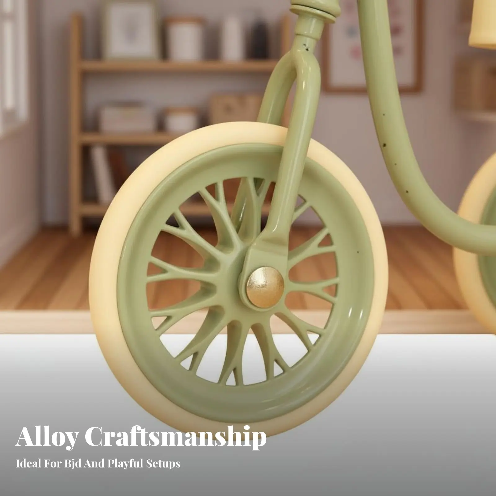 Triciclo decorativo para casa de muñecas con acabado detallado - imagen 3