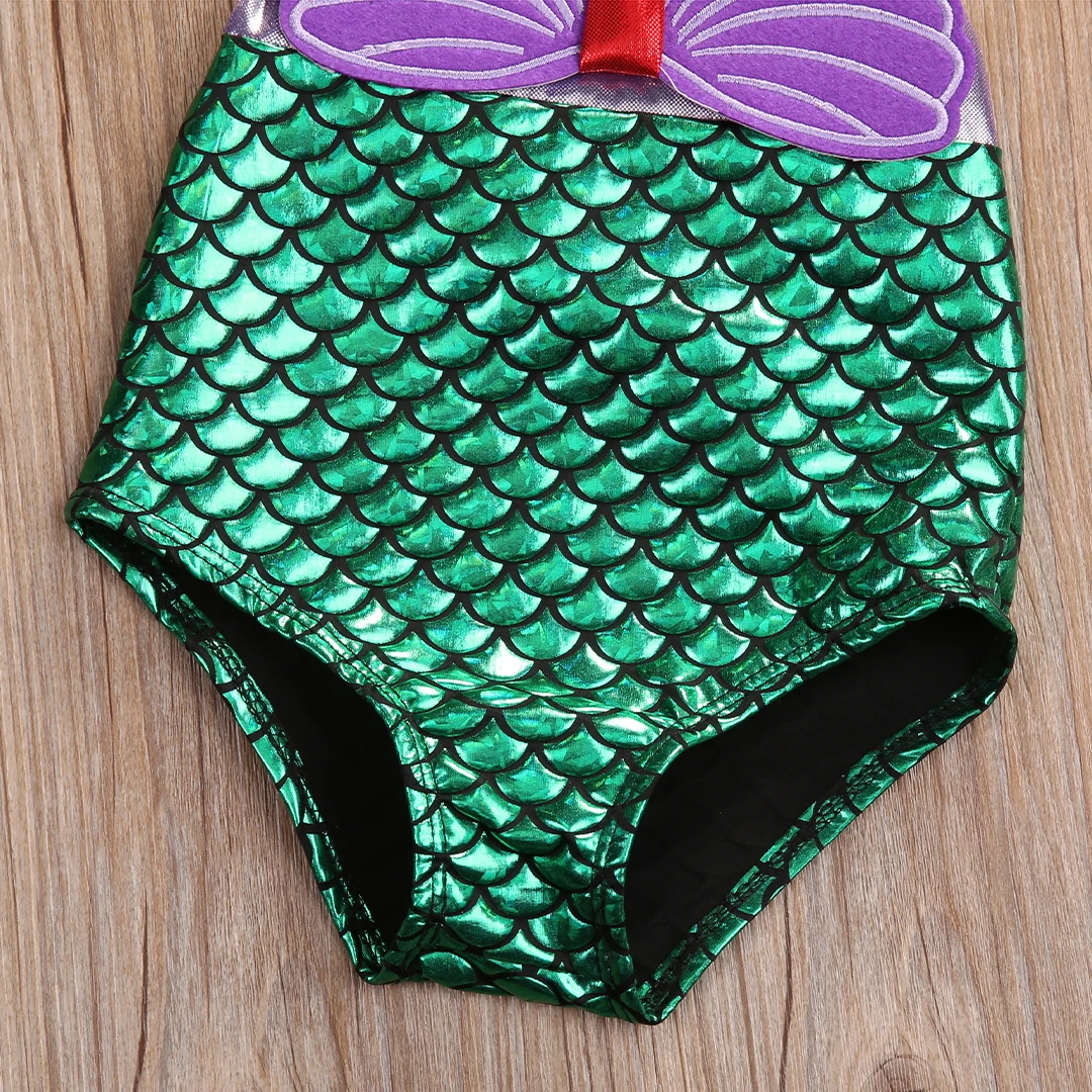 Tregren traje de baño niña con cordones estampado sirena diadema - imagen 5