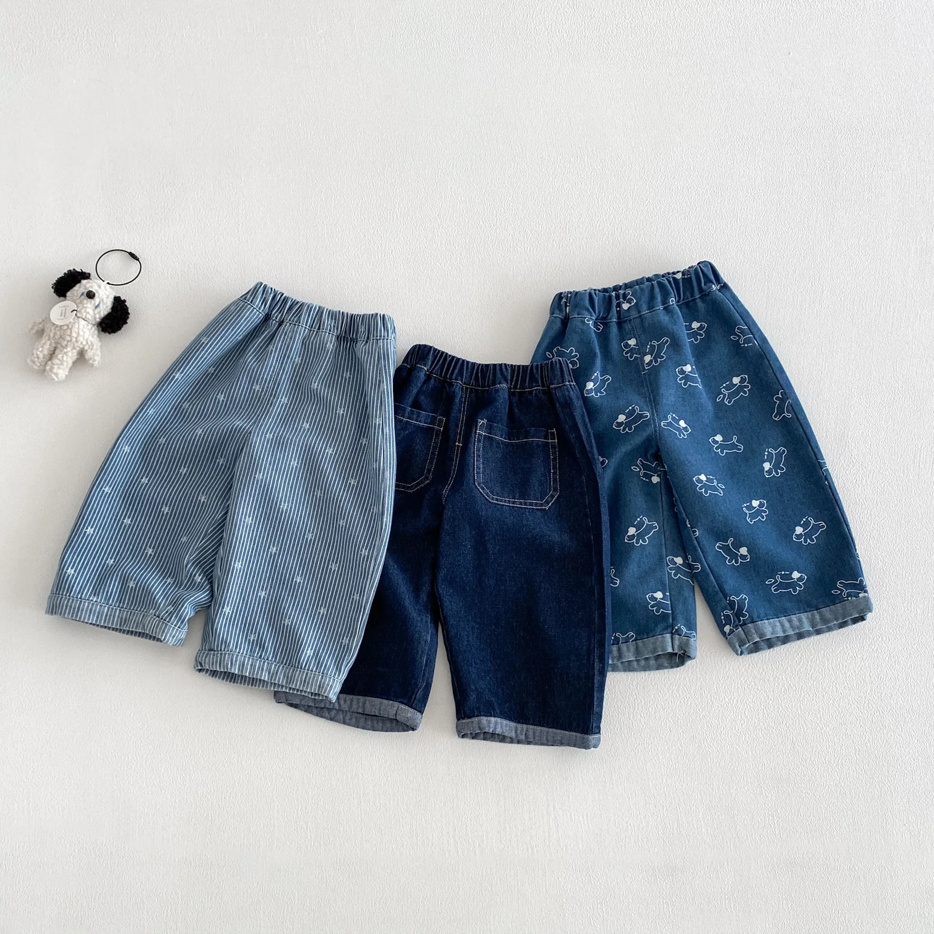 Vaqueros rectos infantiles estampados de perritos – estilo coreano - imagen 4