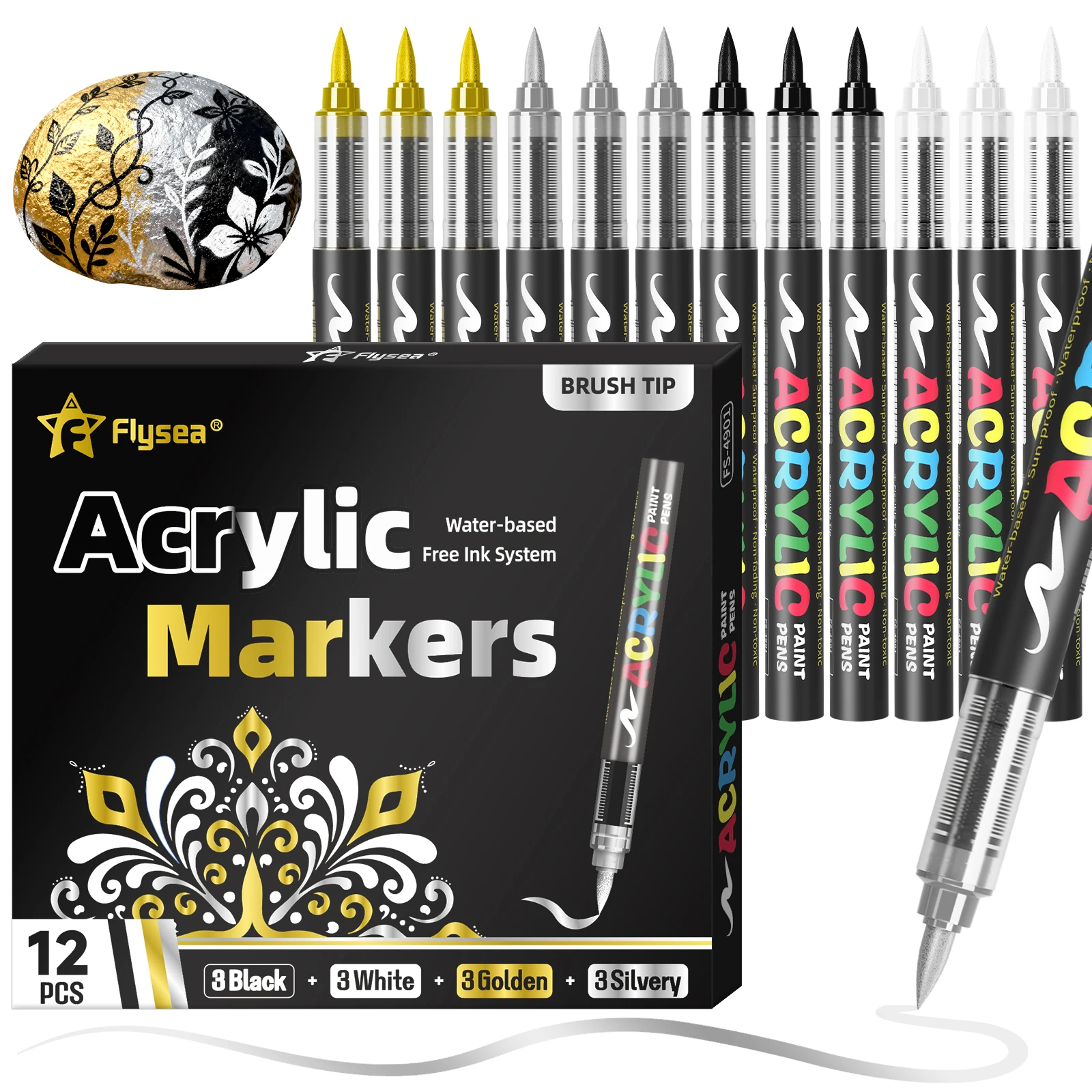 Juego de rotuladores de pintura acrílica en varios colores