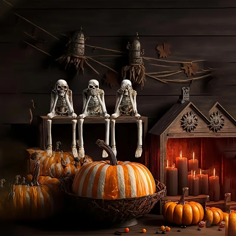 Escultura decorativa de resina con calavera fantasma para Halloween - imagen 3