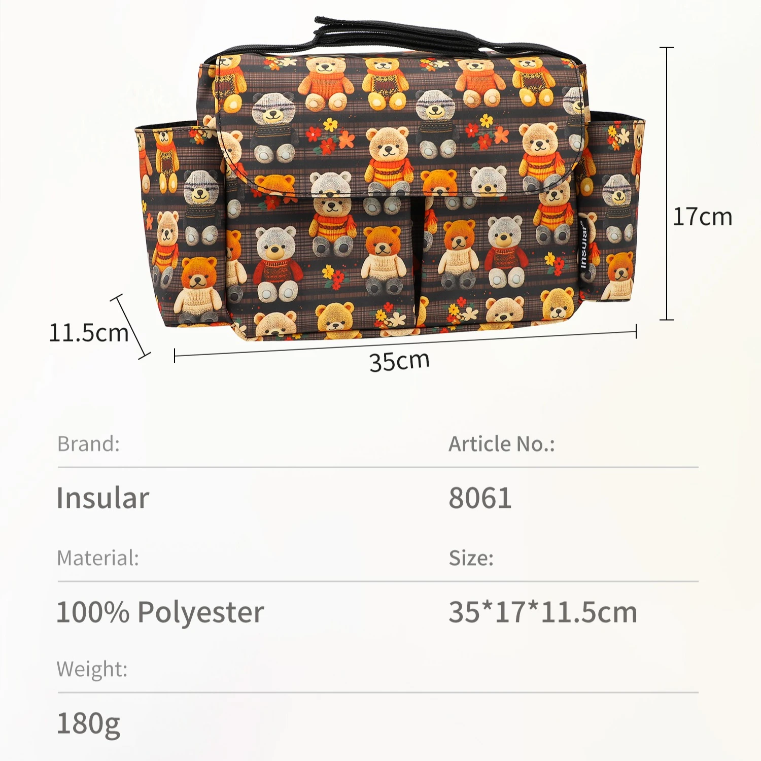 Bolsa para cochecito impermeable con colgante de gran capacidad - imagen 4