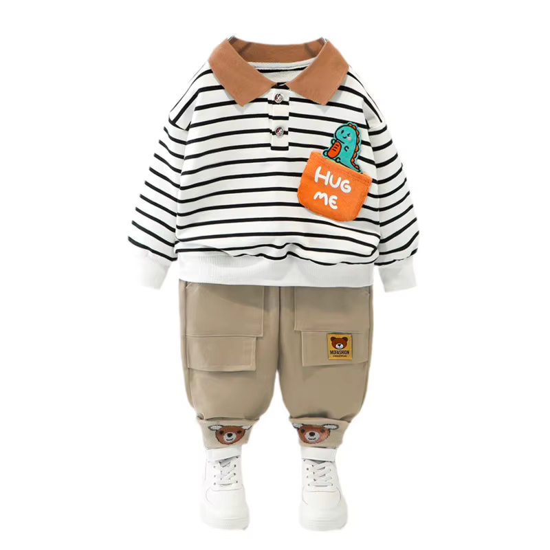Conjunto infantil a rayas con pantalón – Camiseta y jogger para niños