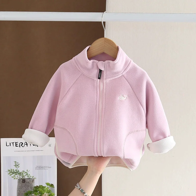 Chaqueta de lana infantil cálida con cuello alto para invierno - imagen 5
