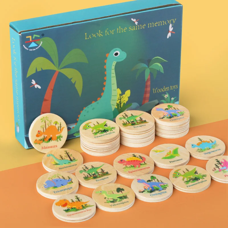 Juego de memoria dinosaurios – Juguete educativo de madera para niños - imagen 5
