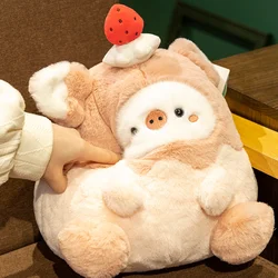Almohada de peluche animal para dormir, suave y rosa