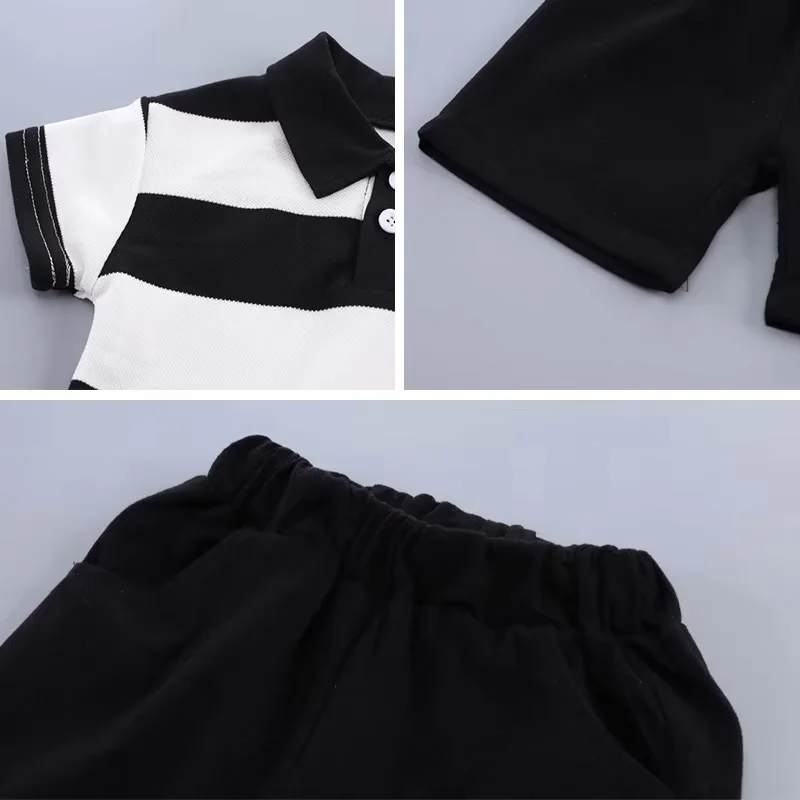 Conjunto de verano para bebé de algodón con camisa y pantalón corto - imagen 5