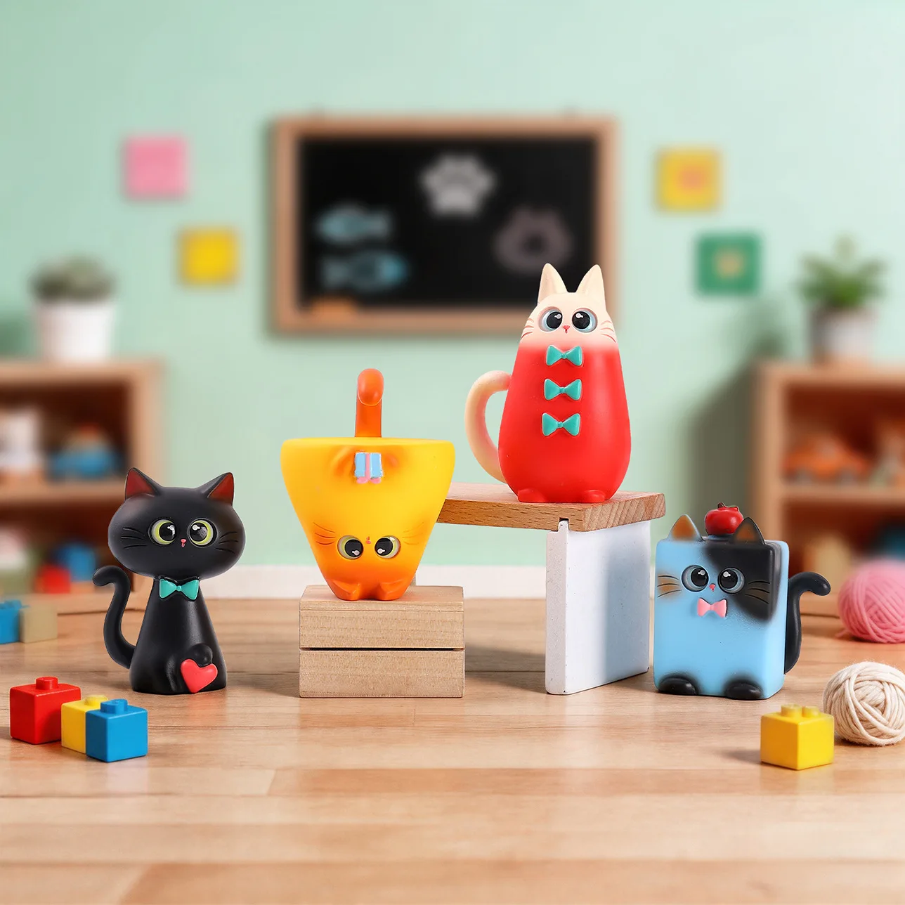 Caja sorpresa de gatos de colores con figuras coleccionables - imagen 4