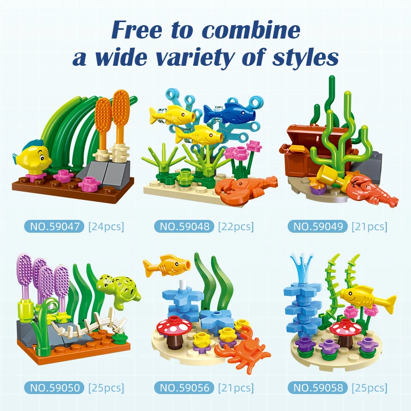 Bloques de construcción marinos Ocean Series - Juguete educativo DIY para niños - imagen 4