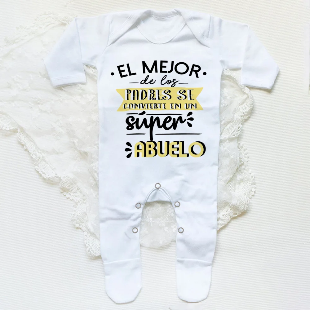 Traje de dormir blanco unisex para recién nacido, algodón suave