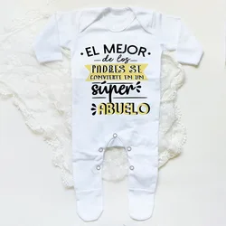 Traje de dormir blanco unisex para recién nacido, algodón suave