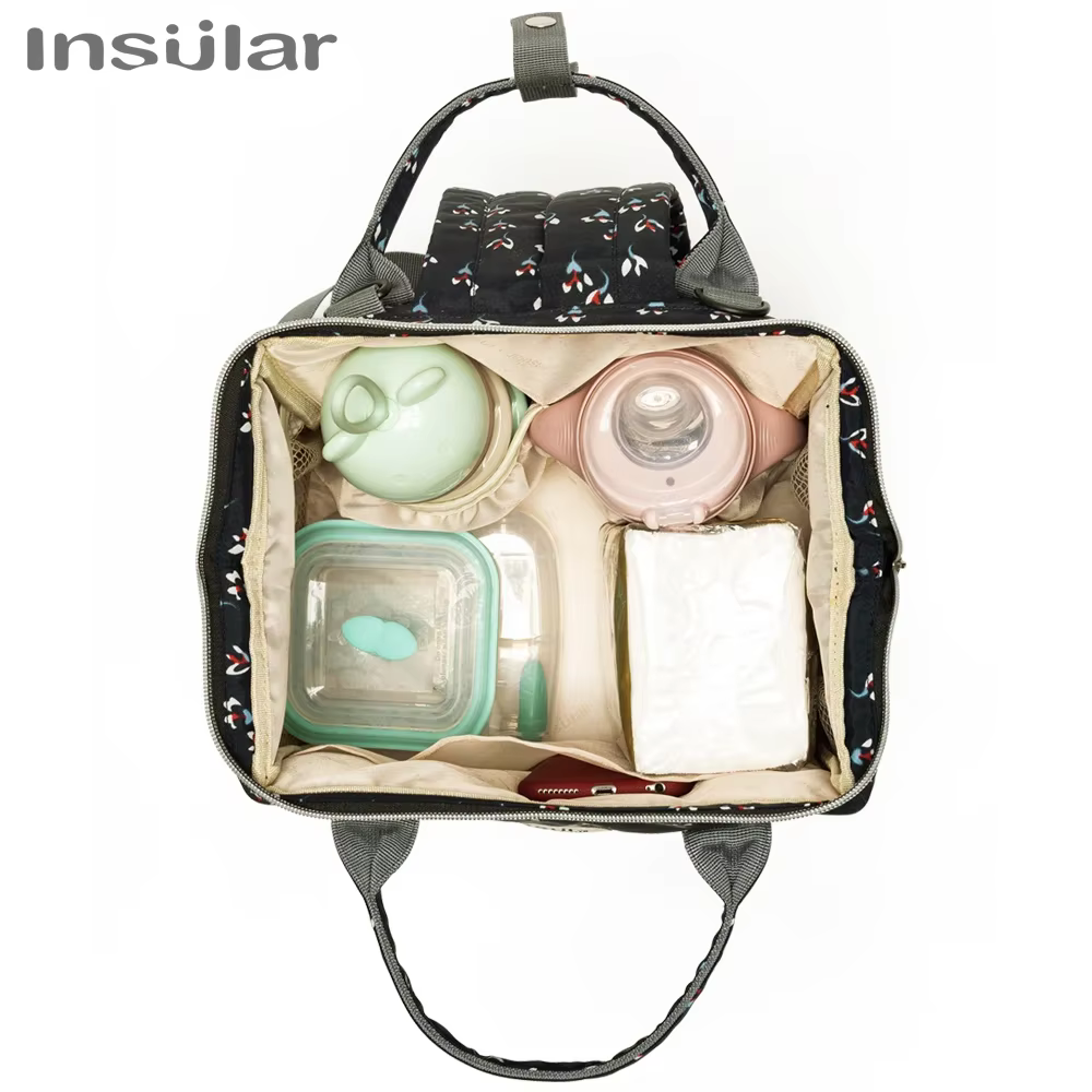 Bolsa de pañales grande impermeable con compartimentos para cochecito - imagen 2