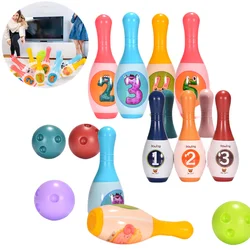 Juego de bolos educativos con animales para niños