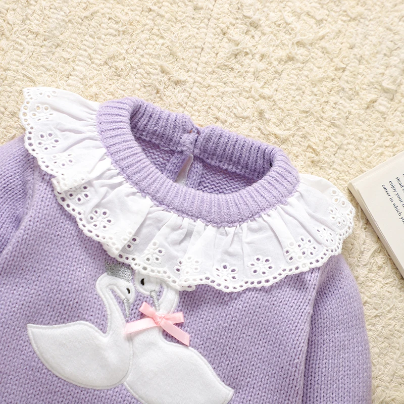Mono bebé de punto para niña con diseño ganso y manga larga - imagen 5