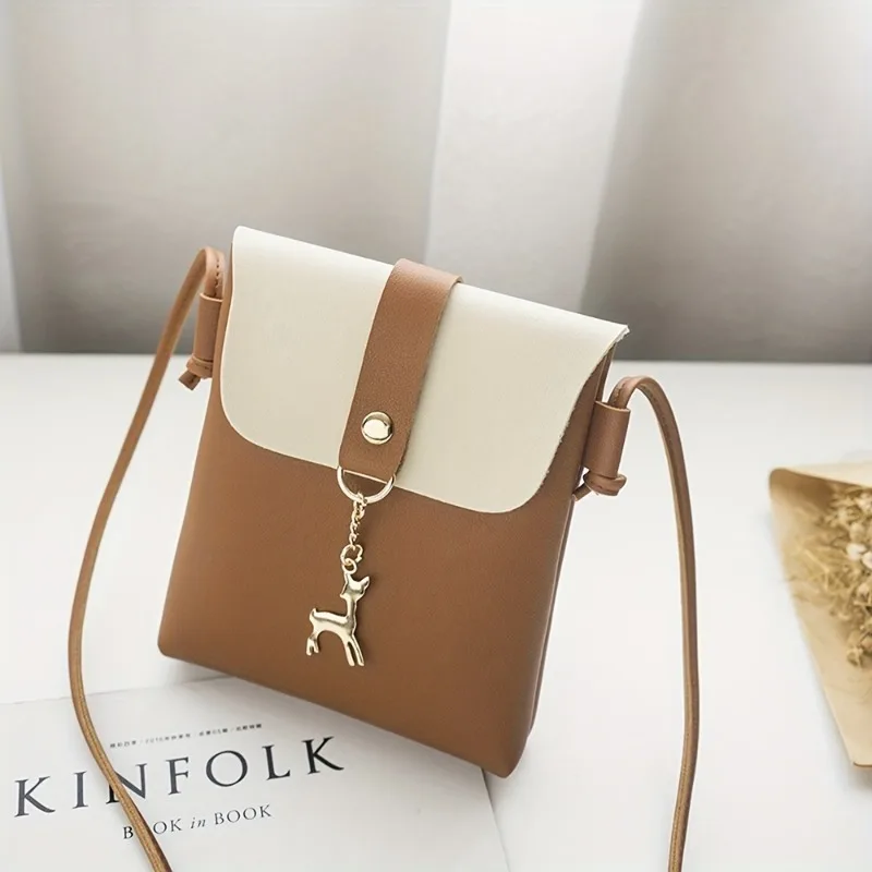 Bolso cruzado con colgante de ciervo estilo moderno para niñas
