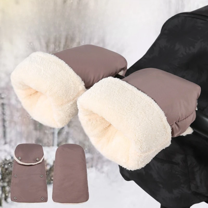 Manoplas para cochecito impermeables con forro polar grueso invierno