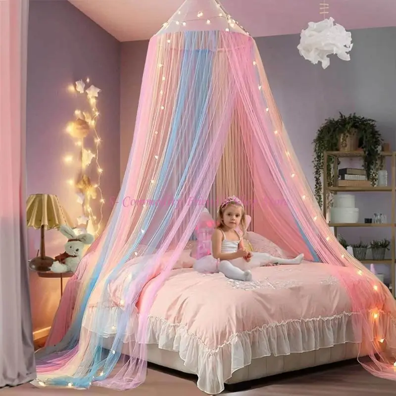 Rainbow Bed Cuna portátil con mosquitera tipo cúpula para niños