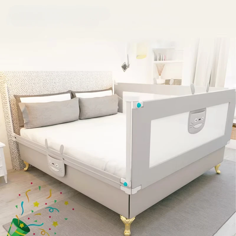Barrera de seguridad infantil para cama – Ajustable con rieles