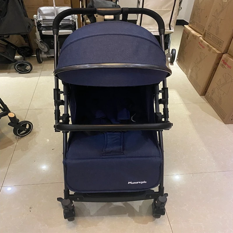 Cochecito de bebé reversible plegable con reclinado total y dosel - imagen 3