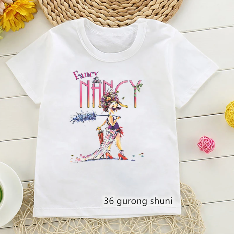 Camiseta kawaii de algodón con estampado acuarela para niña verano