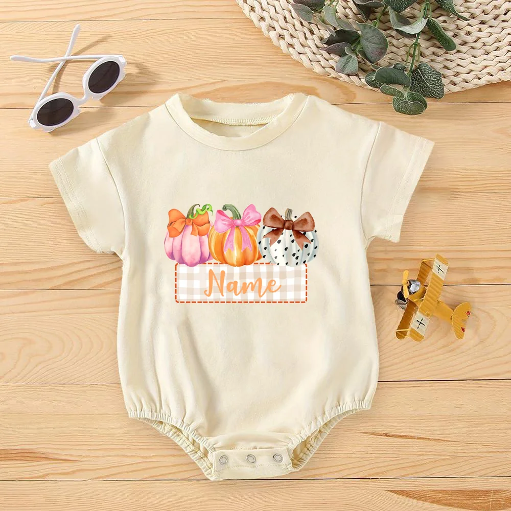 Body bebé calabaza personalizado con nombre - Romper Halloween - imagen 2
