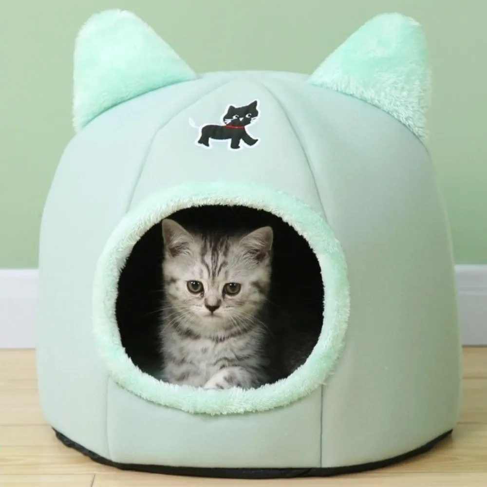 Cama semicerrada antideslizante para perros y gatos de invierno - imagen 2
